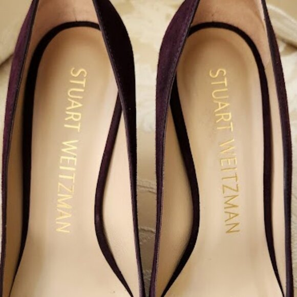 STUART WEITZMAN Stuart Purple Suede Pump 8M Stuart Weitzman Power 85 (Used) - Picture 4 of 5